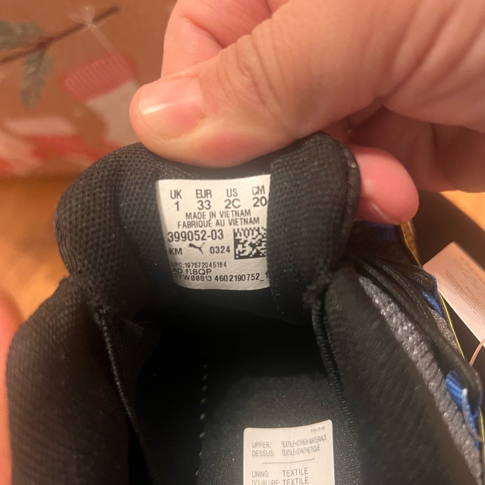 Puma Kids Black and Blue Shoes - Picture 2 of 2